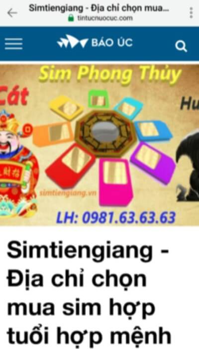 Báo Úc viết về Sim Tiền Giang- Địa chỉ mua sim hợp tuổi hợp mệnh uy tín.