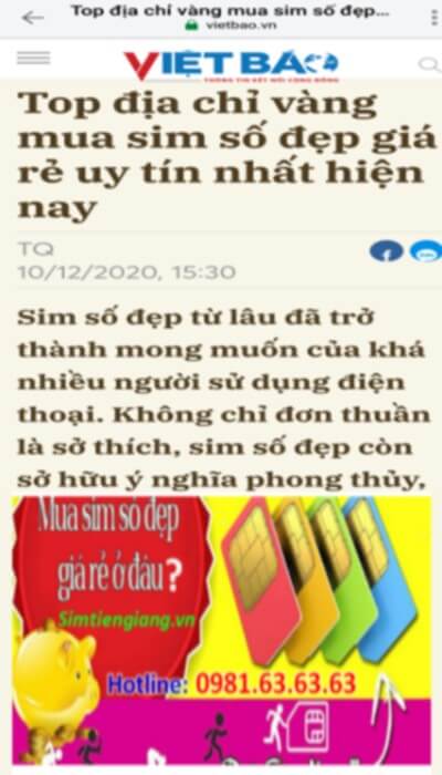 Việt Báo giới thiệu Top địa chỉ mua bán sim số đẹp- Sim Tiền Giang