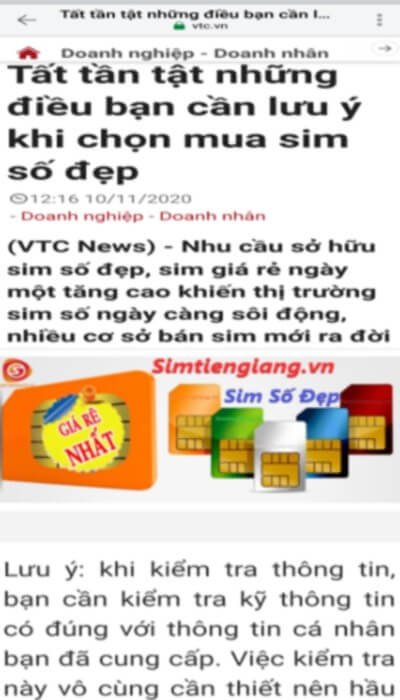 Báo Doanh Nghiệp viết về Những điều lưu ý khi mua sim số đẹp mà SIm Tiền Giang đã chọn lọc cho khách hàng